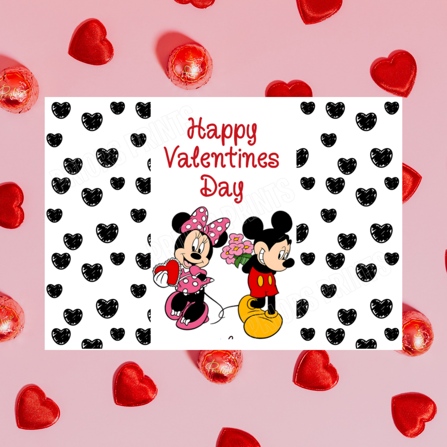 Mickey & Minnie Mouse Valentines Day Chocolate Bar Wrappers