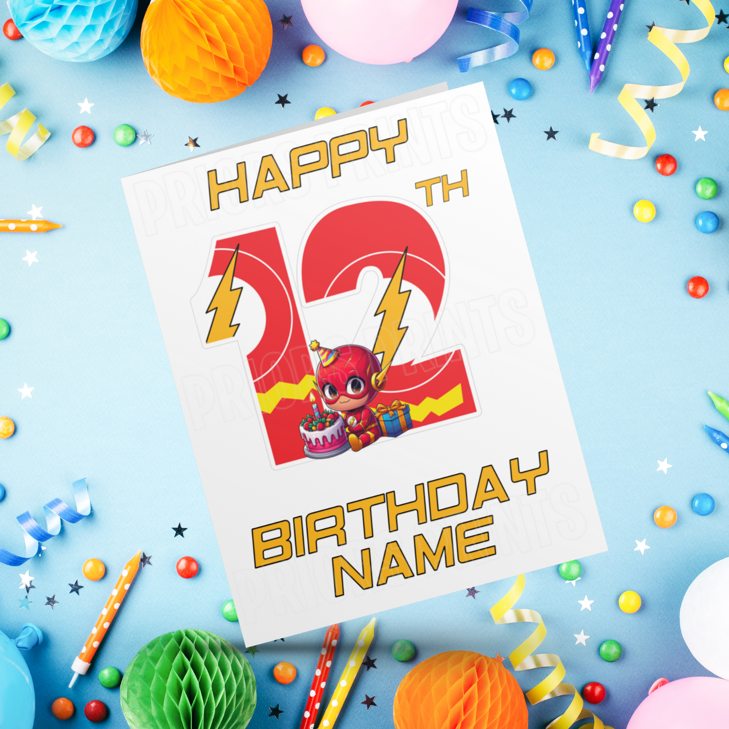 Personalised The Flash Birthday Card with Age 1-20 Years (Marvel)