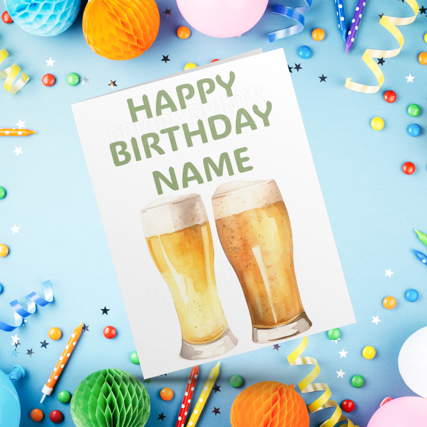 Personalised Beer Birthday Card