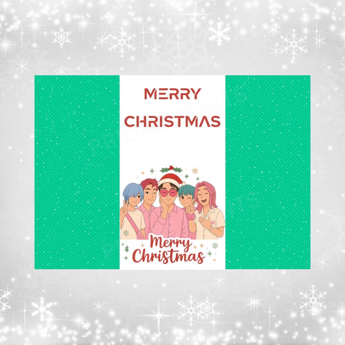K Pop Demon Hunter Christmas Chocolate Bar Wrapper