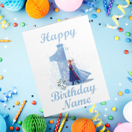 Personalised Elsa Birthday Card with age 1-10 I Frozen I Disney I Princess