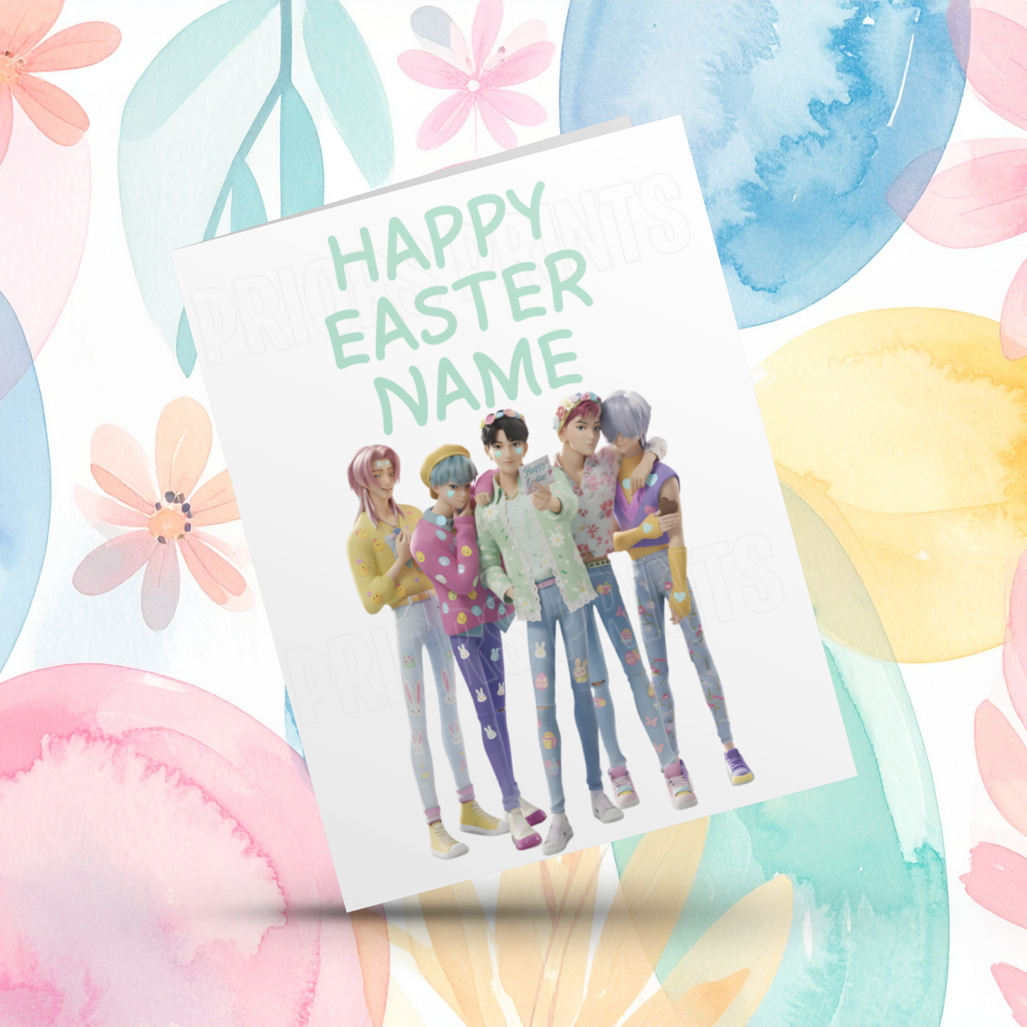K Pop Personalised Easter Card