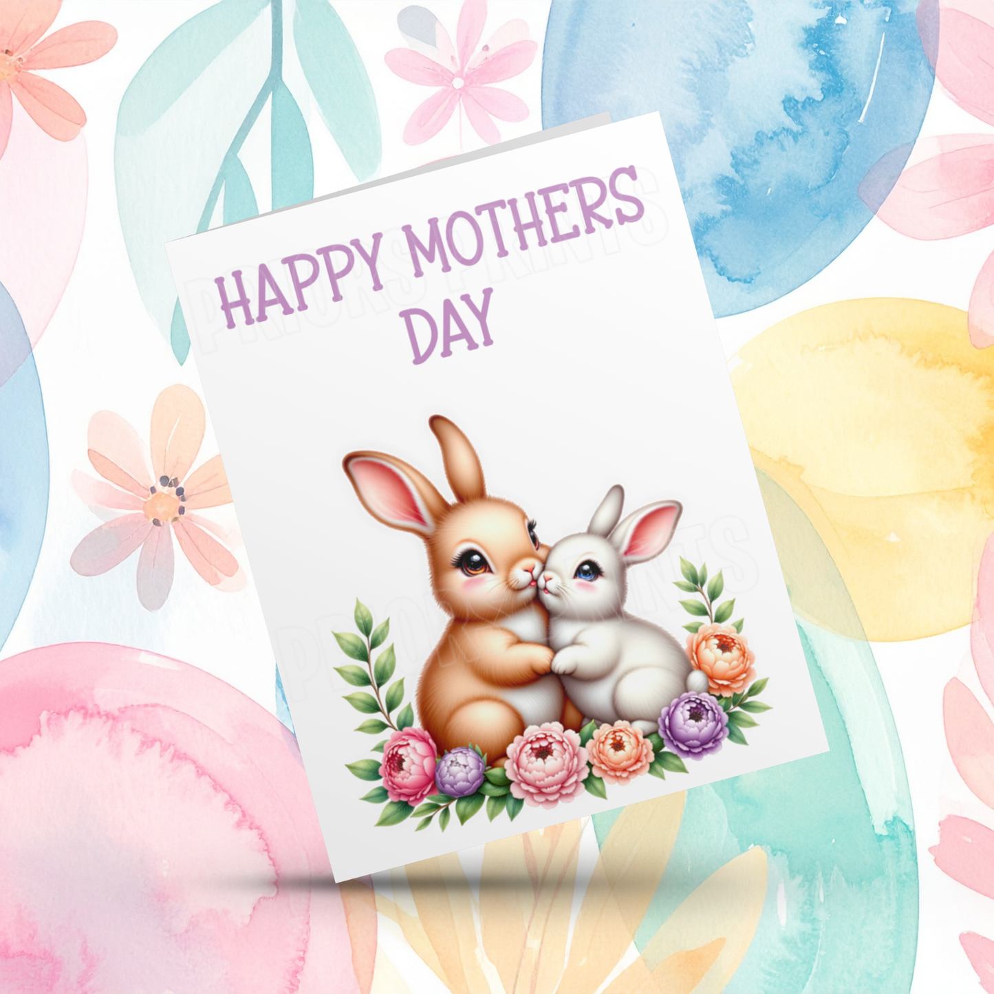 Cute Animals with Babies Happy Mothers Day Card