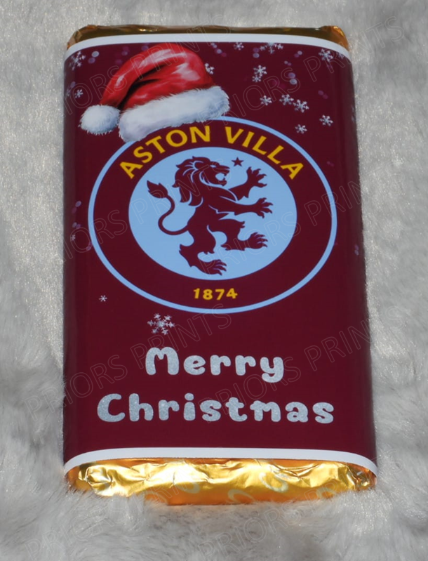 Christmas Football Teams Chocolate Bar Wrapper