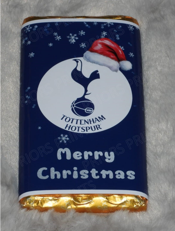 Christmas Football Teams Chocolate Bar Wrapper