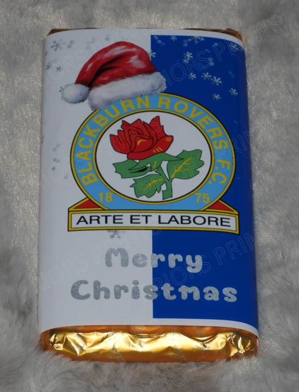 Christmas Football Teams Chocolate Bar Wrapper