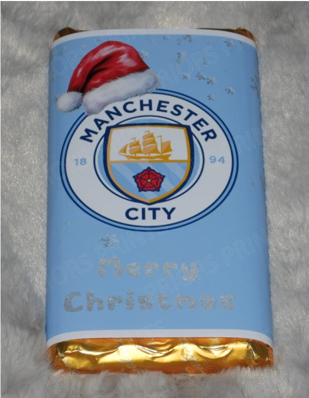 Christmas Football Teams Chocolate Bar Wrapper