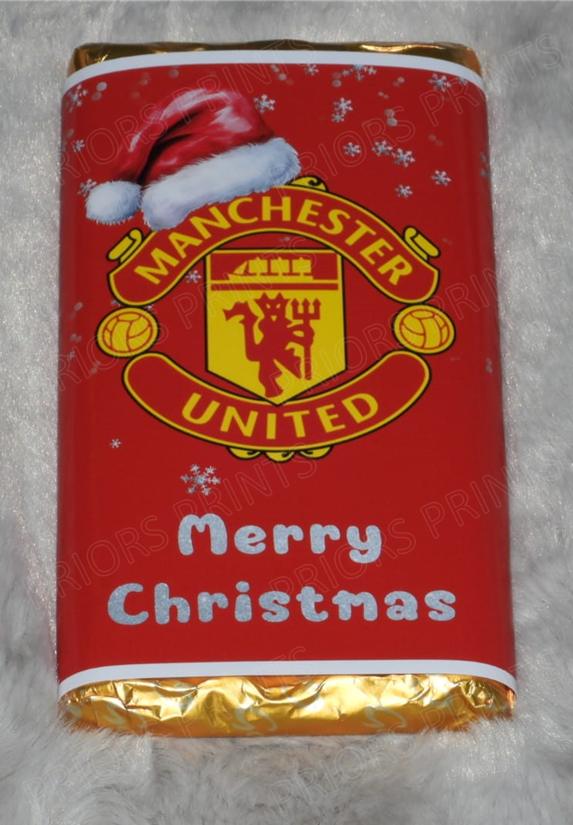 Christmas Football Teams Chocolate Bar Wrapper