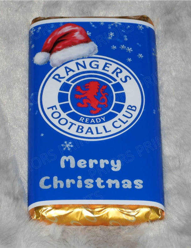 Christmas Football Teams Chocolate Bar Wrapper