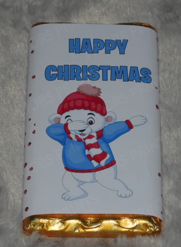 Christmas Dabbing Animals Chocolate Bar Wrappers