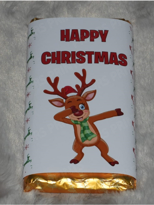 Christmas Dabbing Animals Chocolate Bar Wrappers