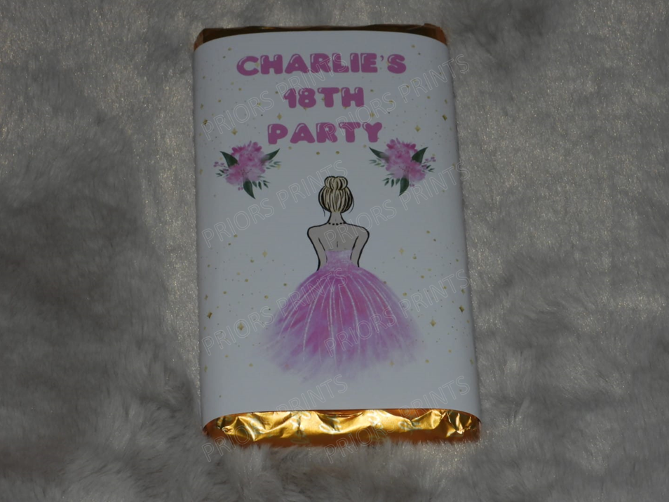 Older Style Princess Personalised Chocolate Bar Wrappers