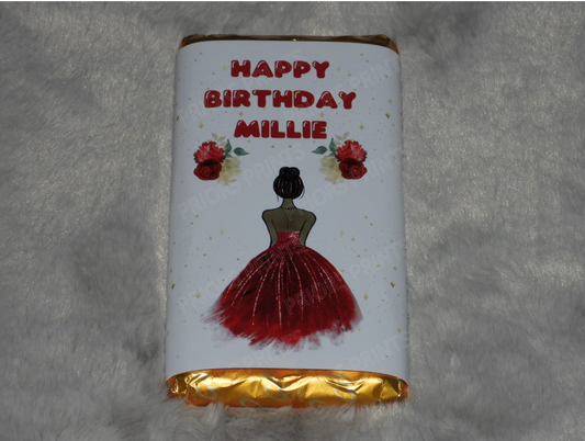 Older Style Princess Personalised Chocolate Bar Wrappers