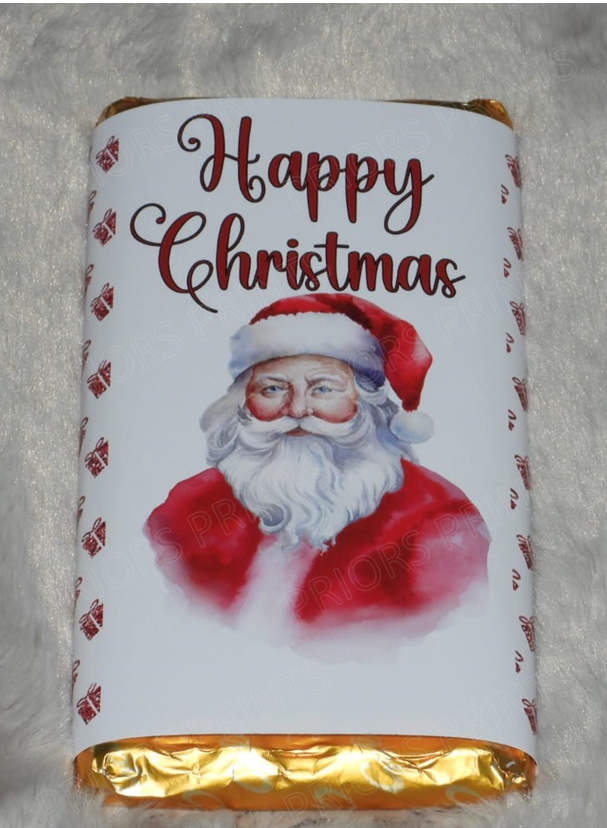 Christmas Chocolate Bar Wrappers- Matches Santa Letters