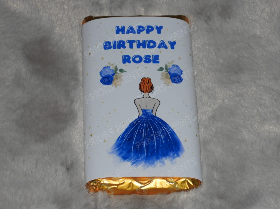 Older Style Princess Personalised Chocolate Bar Wrappers