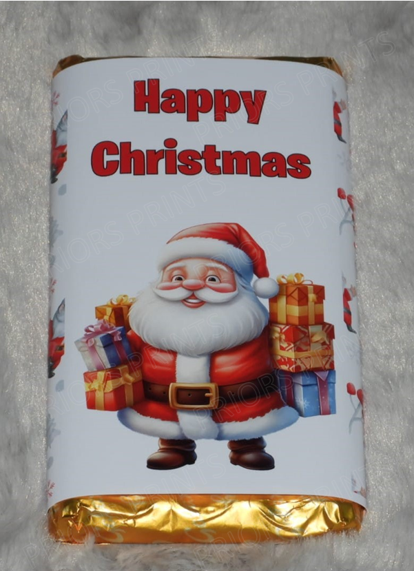 Christmas Chocolate Bar Wrappers- Matches Santa Letters