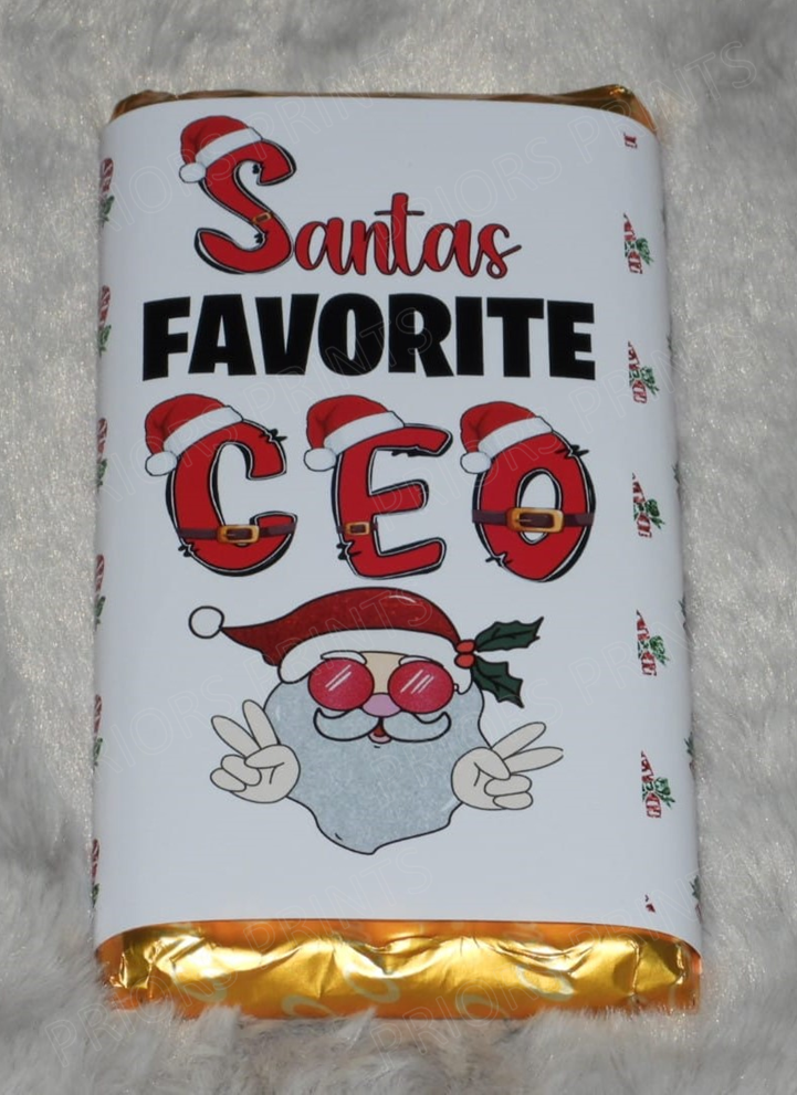 Santa's Favourite Christmas Chocolate Bar Wrappers