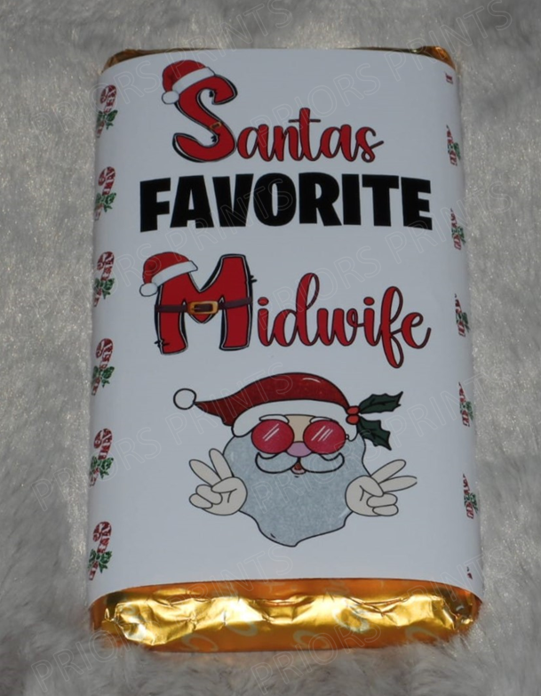 Santa's Favourite Christmas Chocolate Bar Wrappers