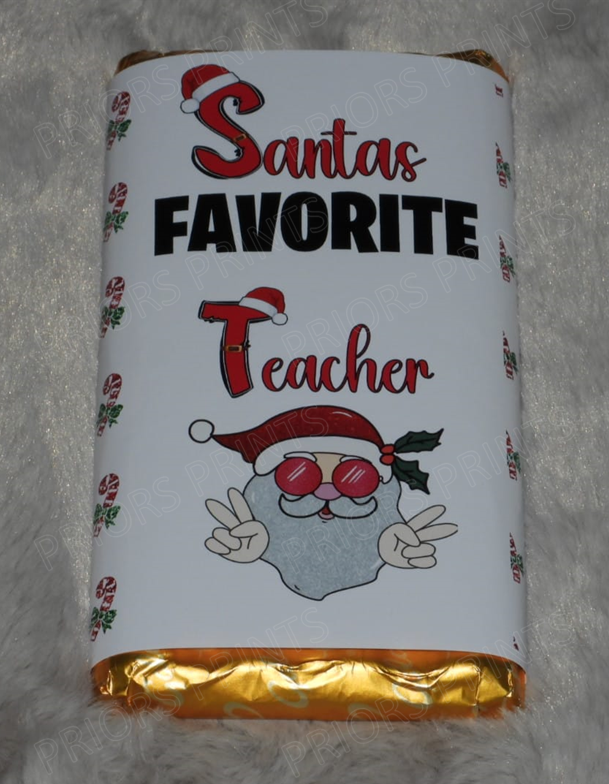 Santa's Favourite Christmas Chocolate Bar Wrappers