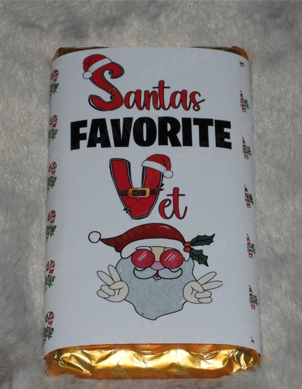 Santa's Favourite Christmas Chocolate Bar Wrappers