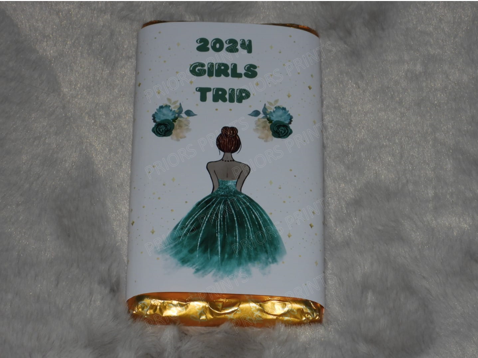 Older Style Princess Personalised Chocolate Bar Wrappers