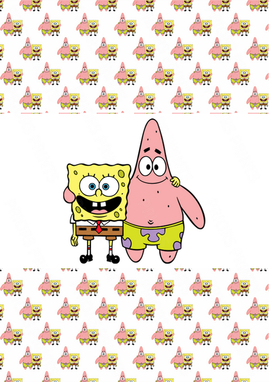 Sponge Bob Chocolate Bar Wrapper- Plain (No Text)