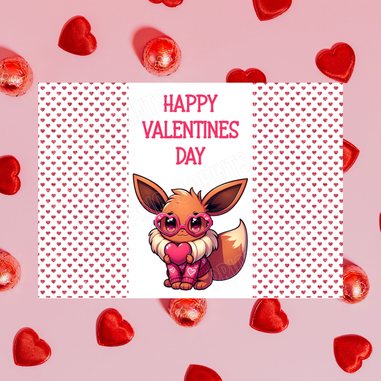 Pokemon Valentines Day Chocolate Bar Wrappers I Pikachu I Gengar I Charizard I Eevee