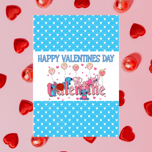 Lilo & Stitch Valentines Day Chocolate Bar Wrappers 2 I Stitch I Angel