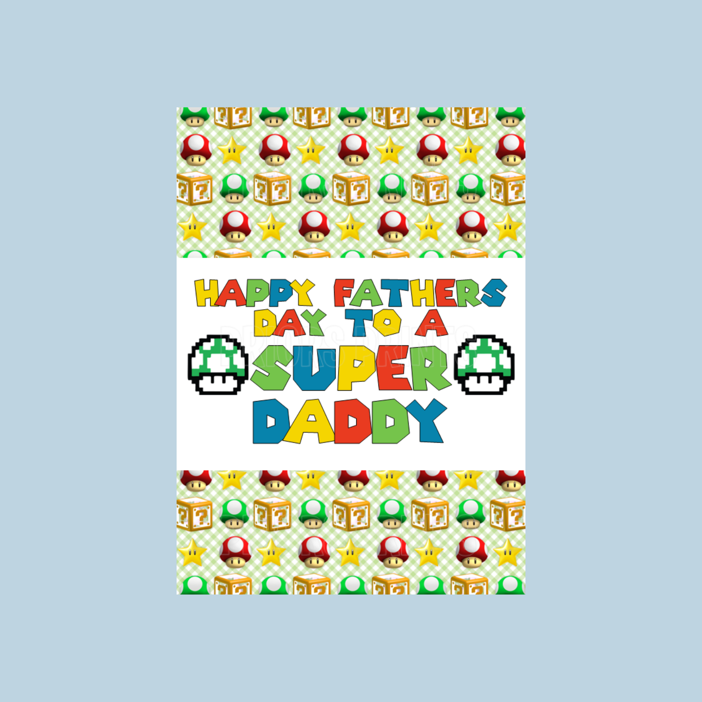Super Mario Happy Fathers Day Chocolate Bar Wrapper