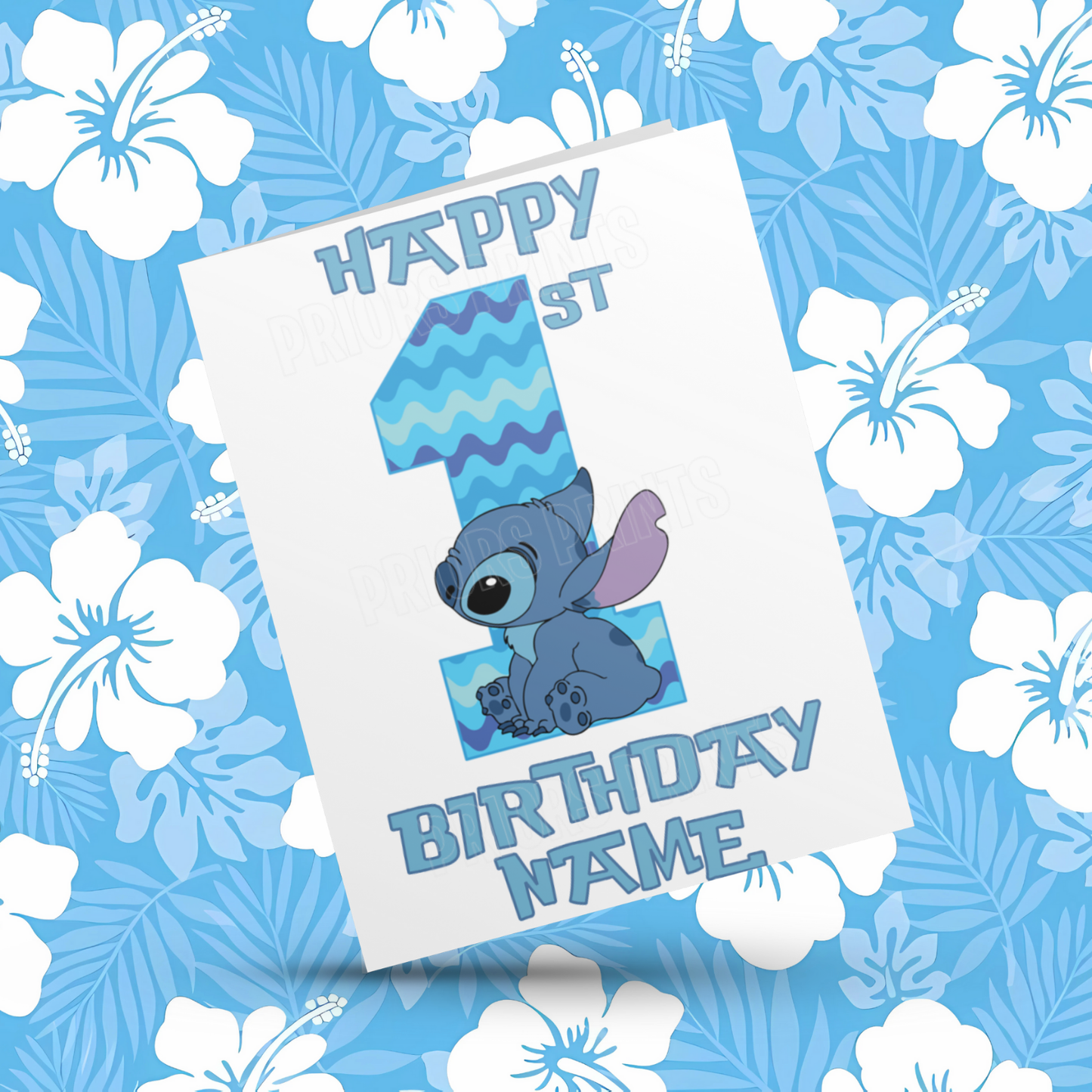 Personalised Stitch Birthday Card with Age 1-20 Years