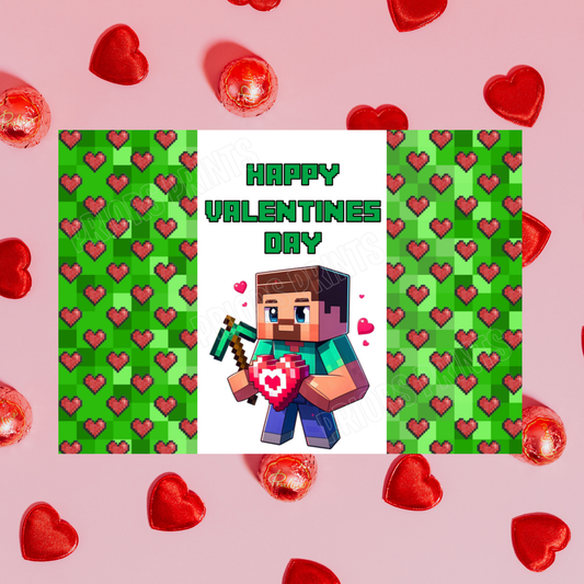 Minecraft Valentines Day Chocolate Bar Wrappers I Gamer I Gaming