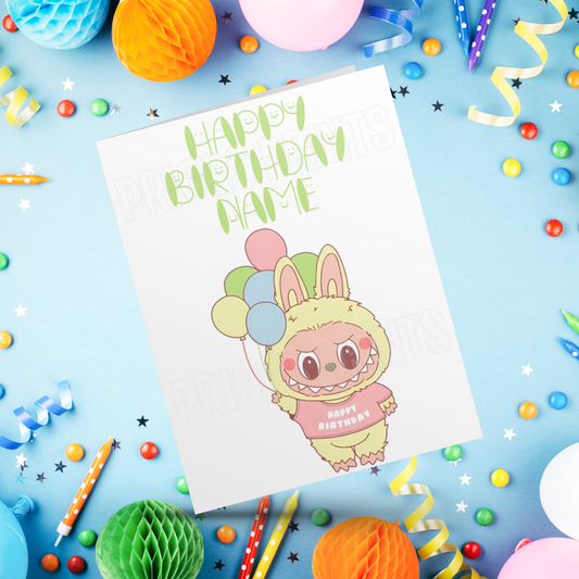 Personalised Labubu Birthday Card