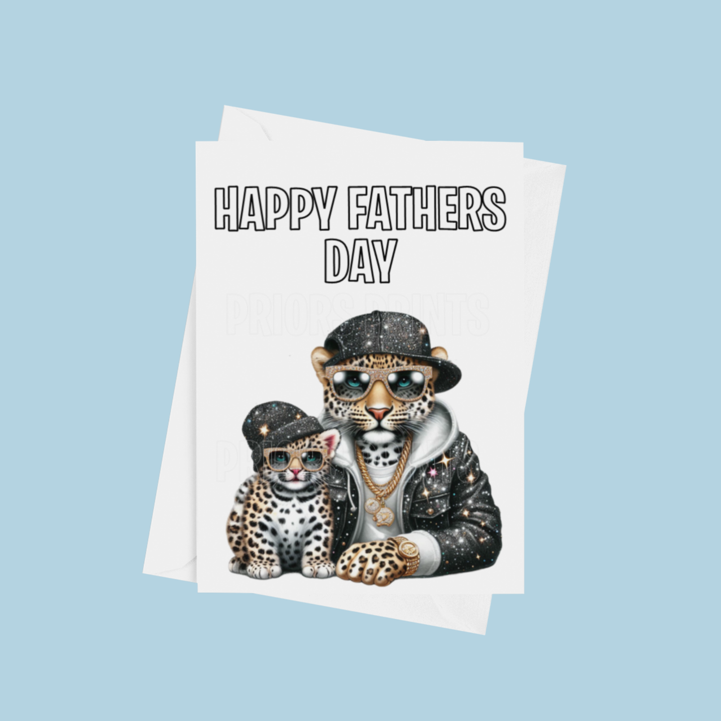 Father & Child Cool Animals Happy Fathers Day Card