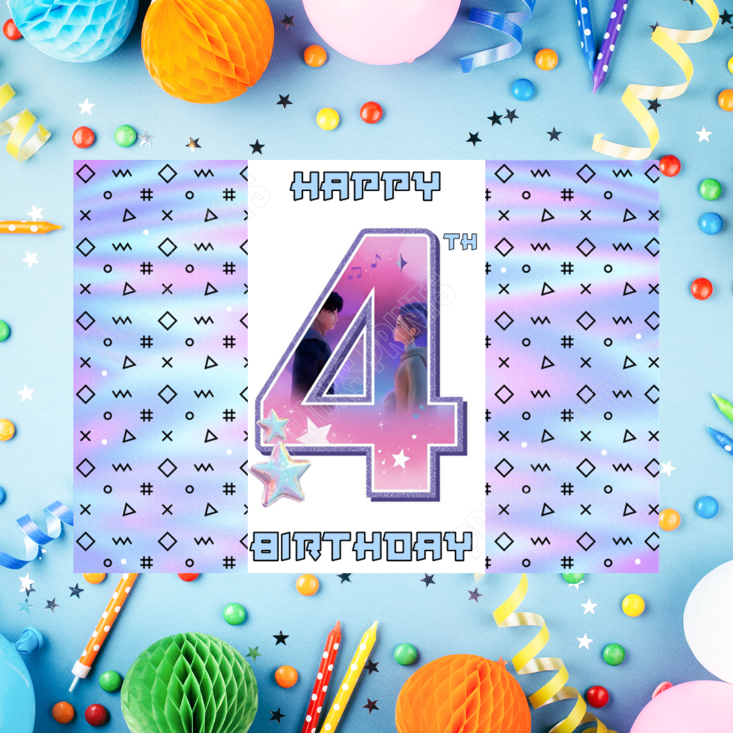 K-Pop Birthday Chocolate Bar Wrapper with Age 4-20 Years K Pop