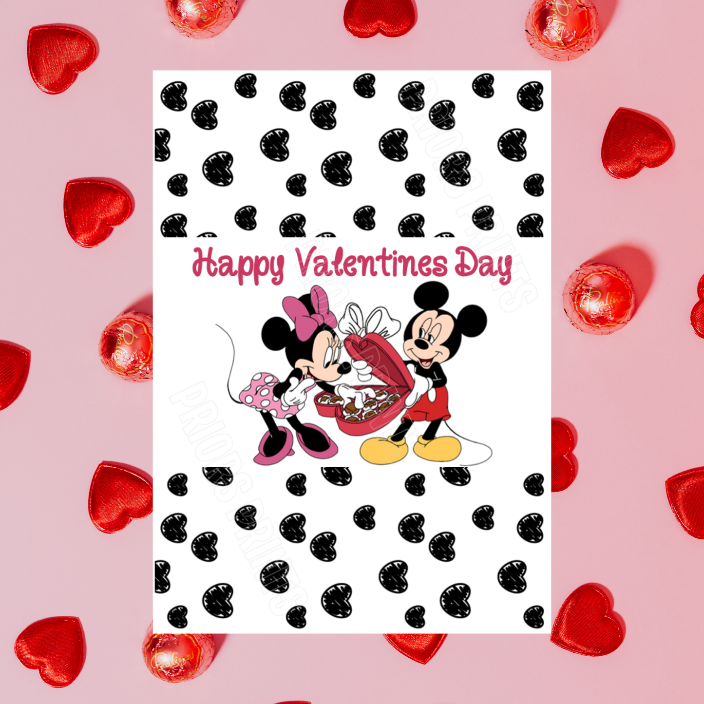 Mickey & Minnie Mouse Valentines Day Chocolate Bar Wrappers