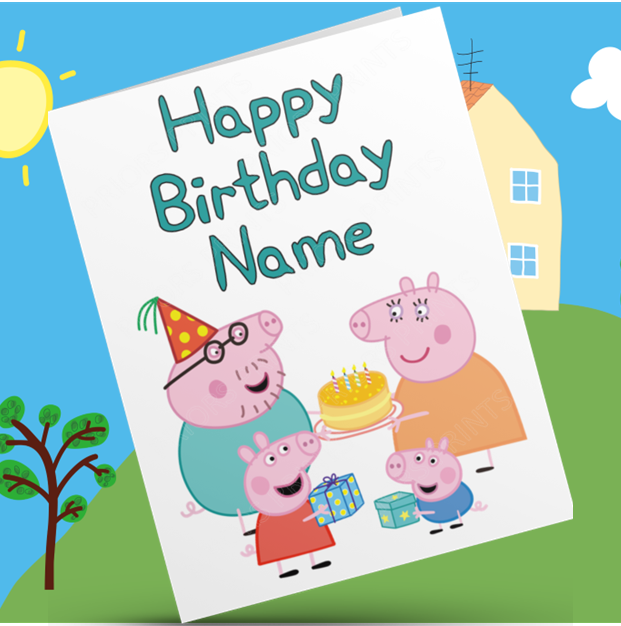 Peppa Pig Personalised Birthday Card