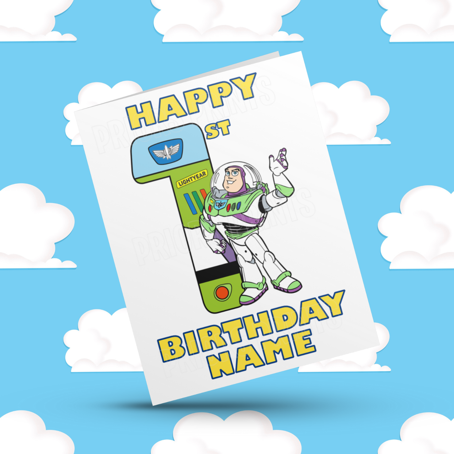 Personalised Buzz Lightyear Birthday Card with Age 1-20 Years (Toy Story)