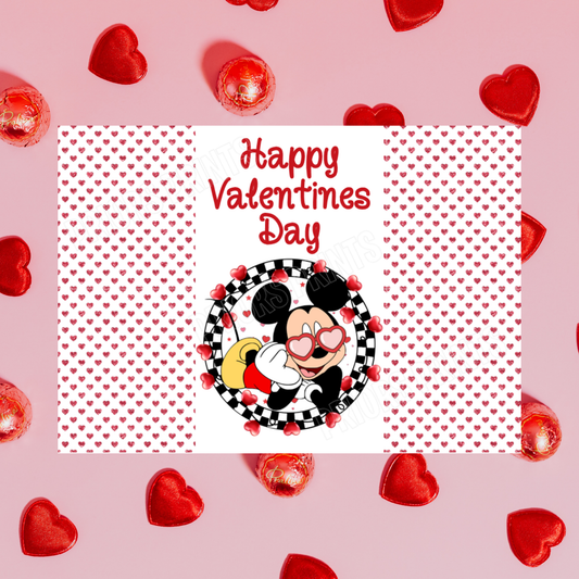 Disney Character Personalised Valentines Day Chocolate Bar Wrappers 2 I Minnie I Mickey I Winnie The Pooh I Lion King I Lady & The Tramp I Dumbo I Pluto