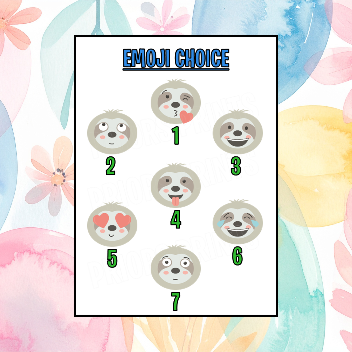 Sloth Personalised Mothers Day Card with Children's Names