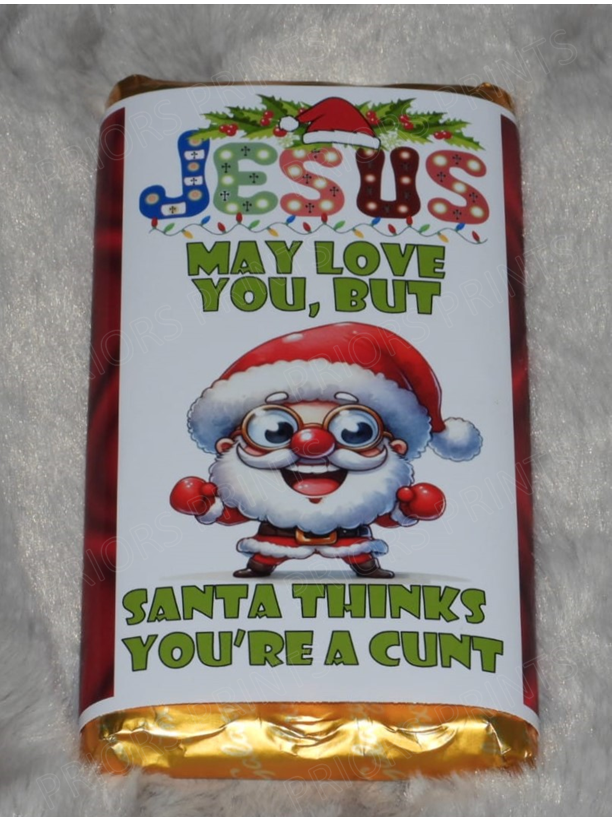 Offensive Christmas Chocolate Bar Wrappers- Jesus