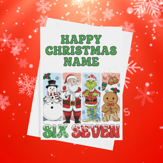 67 Character Personalised Christmas Card