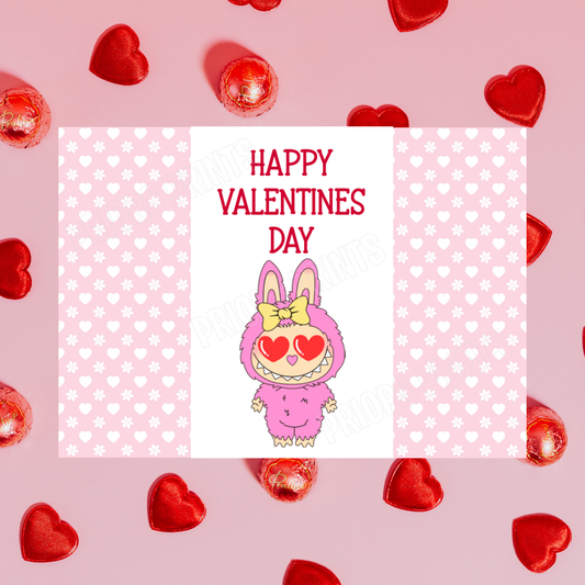 Labubu Valentines Day Chocolate Bar Wrappers