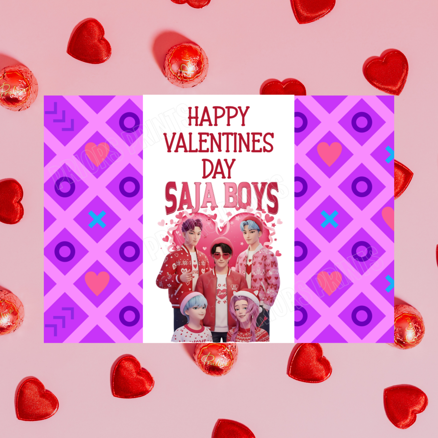 K-Pop demon Hunters Valentines Chocolate Bar Wrappers I Saja Boys I Jinu I Abs I Abby I Mystery I Romance I Baby i Huntrix