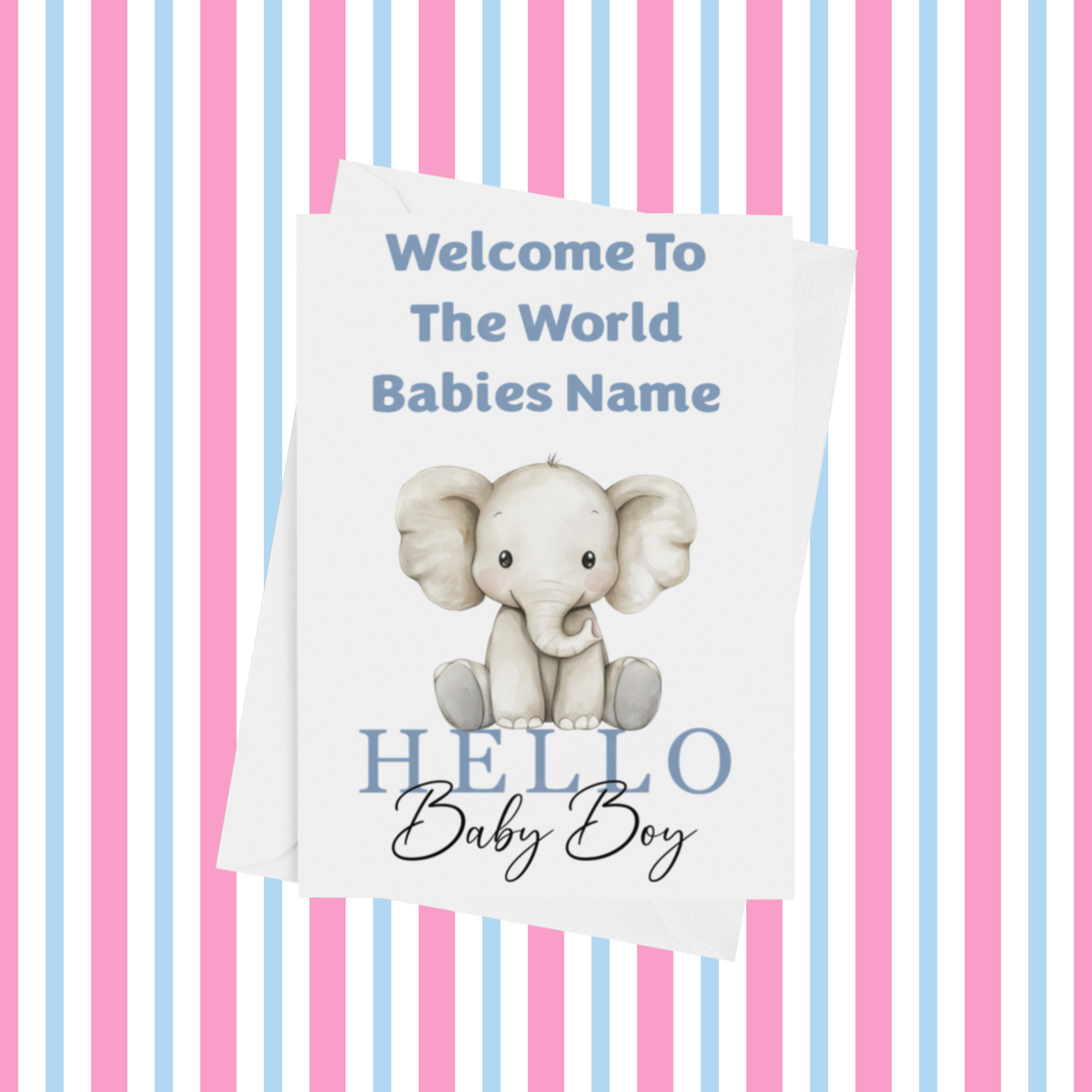Welcome To The World Personalised Card for New Baby