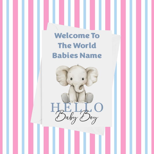 Welcome To The World Personalised Card for New Baby