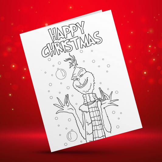 Colour Your Own Grinch Christmas Card