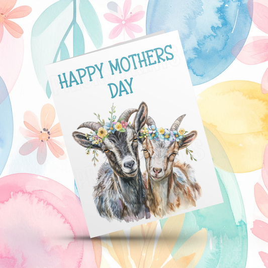 Cute Animals with Babies Happy Mothers Day Card
