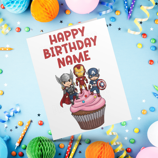 Mixed Superhero Personalised Birthday Card I Marvel (Copy)
