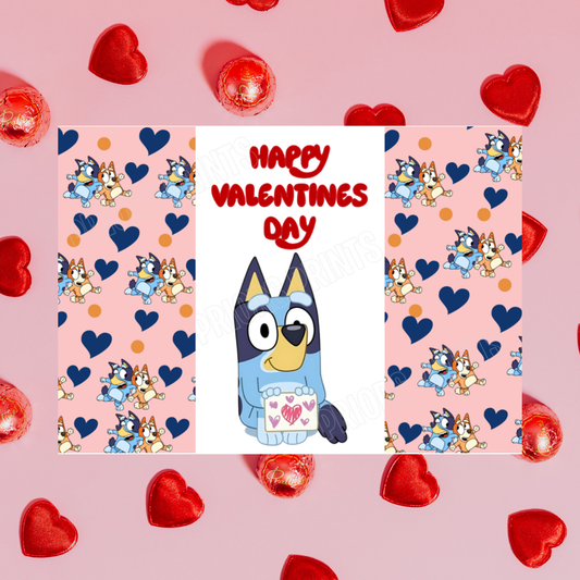 Bluey Valentines Chocolate Bar Wrapper