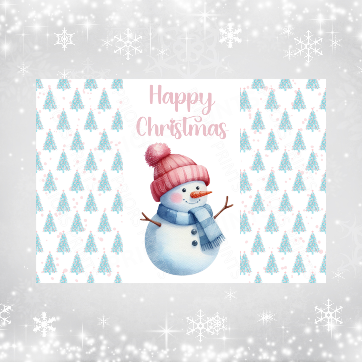 Cute Pastel Christmas Chocolate Bar Wrapper